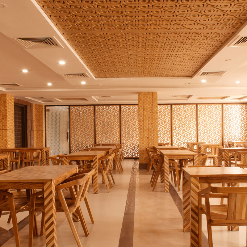 Dining hall for healthy Ayurvedic meals